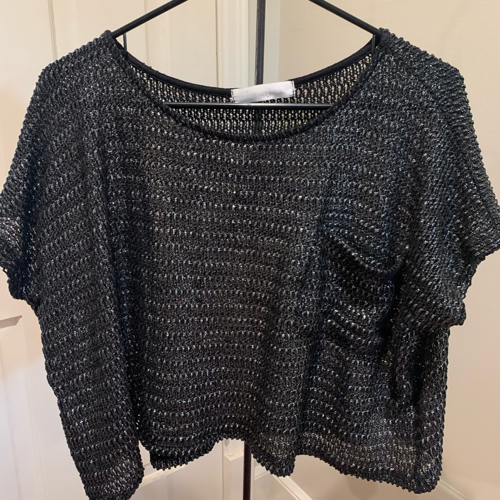 Shimmer knit crop top